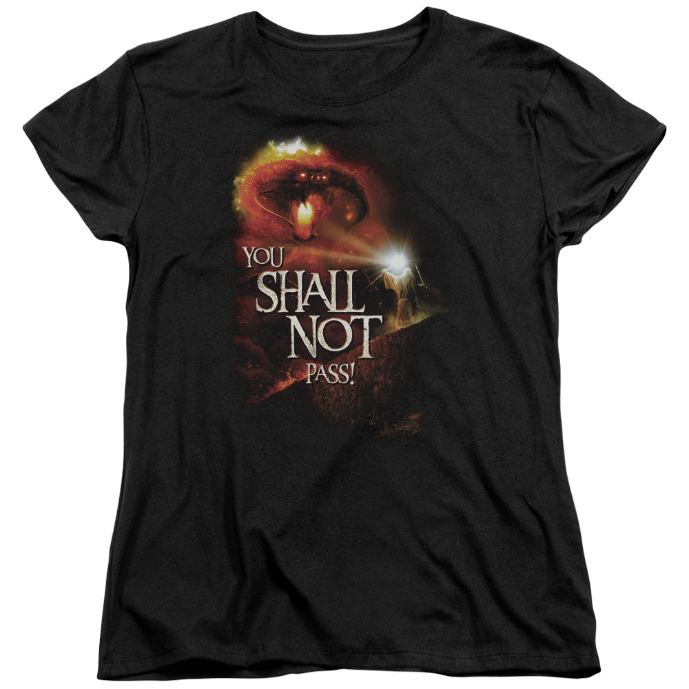 Lor - You Shall Not Pass - Short Sleeve Womens Tee - Black T-shirt