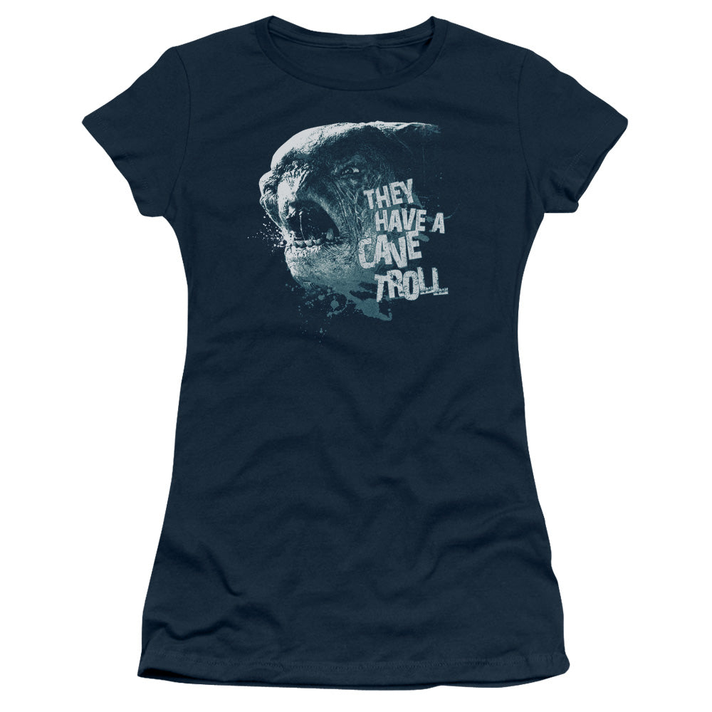 Lor - Cave Troll - Short Sleeve Junior Sheer - Navy T-shirt
