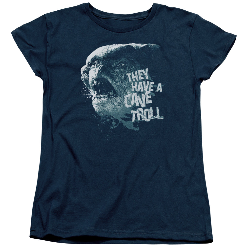 Lor - Cave Troll - Short Sleeve Womens Tee - Navy T-shirt