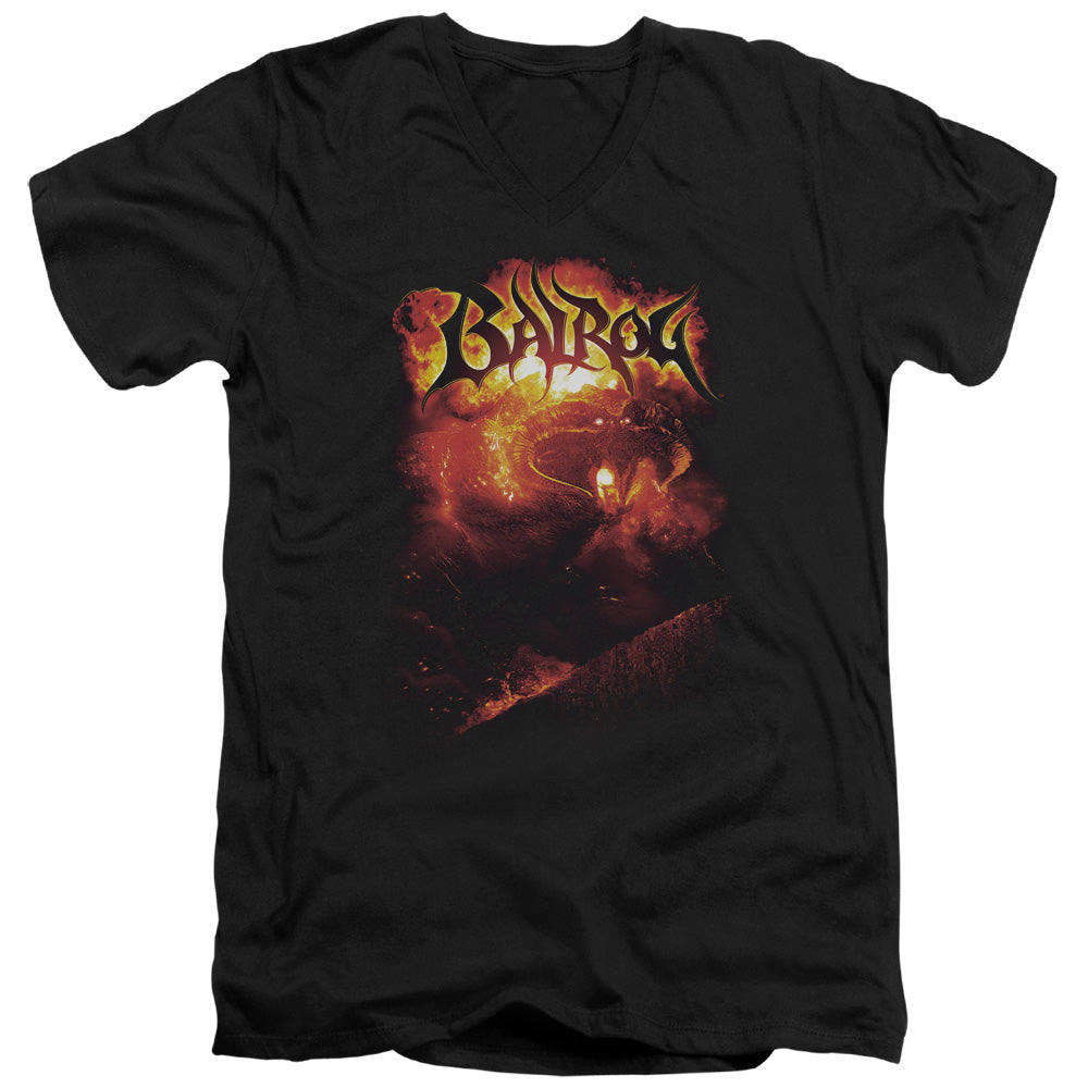 Lor - Balrog - Short Sleeve Adult V-neck - Black T-shirt
