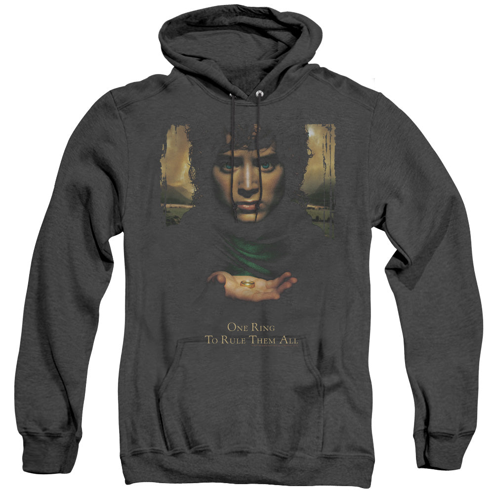 Lor - Frodo One Ring - Adult Heather Hoodie - Black