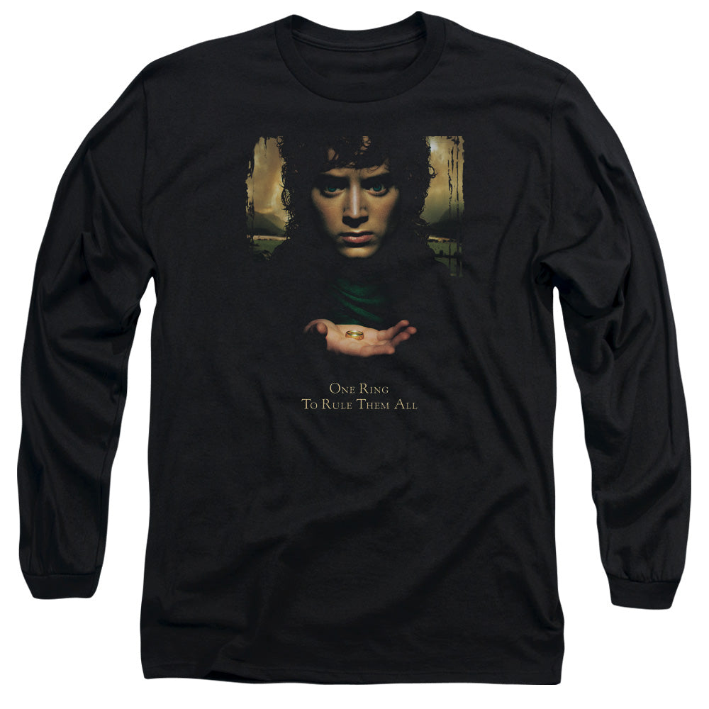 Lor - Frodo One Ring - Long Sleeve Adult 18/1 - Black T-shirt