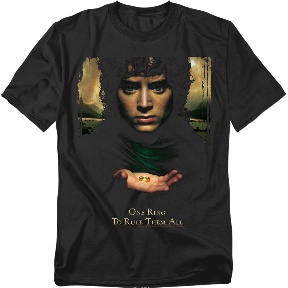 Lor - Frodo One Ring - Short Sleeve Adult 18/1 - Black T-shirt