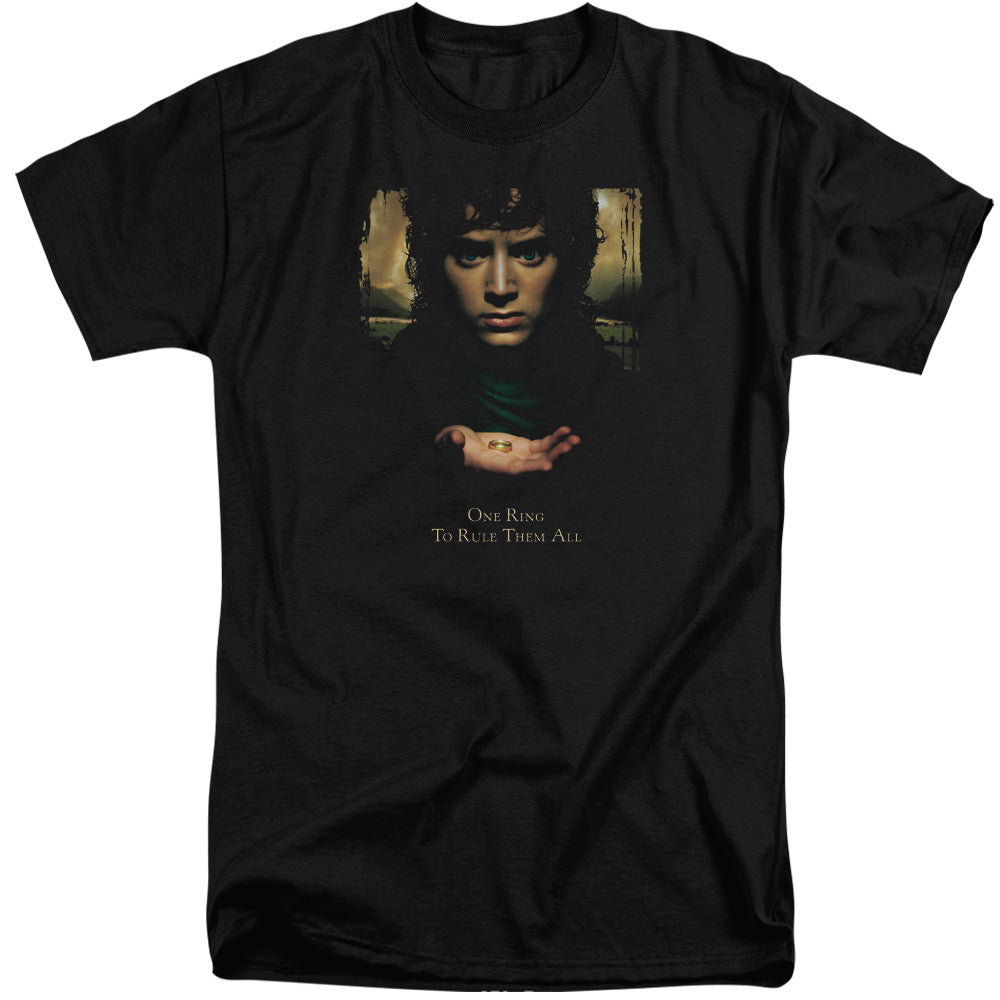 Lor - Frodo One Ring - Short Sleeve Adult Tall - Black T-shirt
