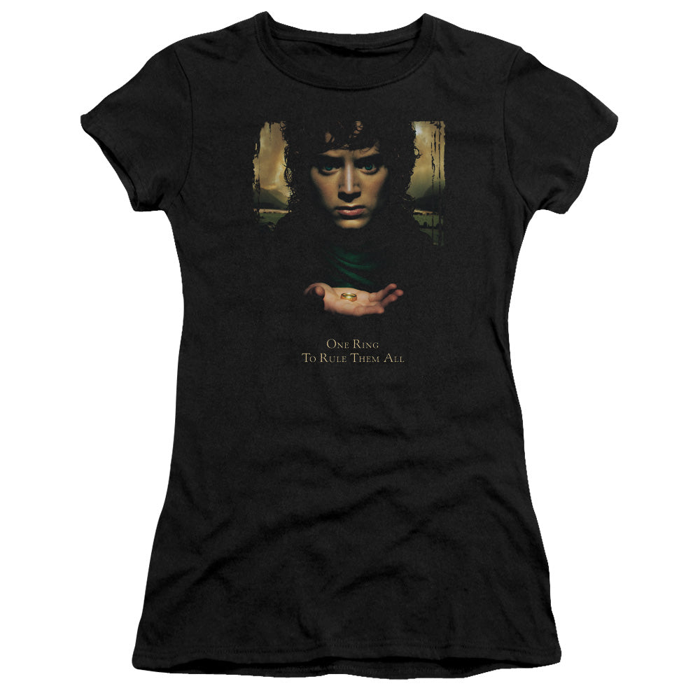 Lor - Frodo One Ring - Short Sleeve Junior Sheer - Black T-shirt