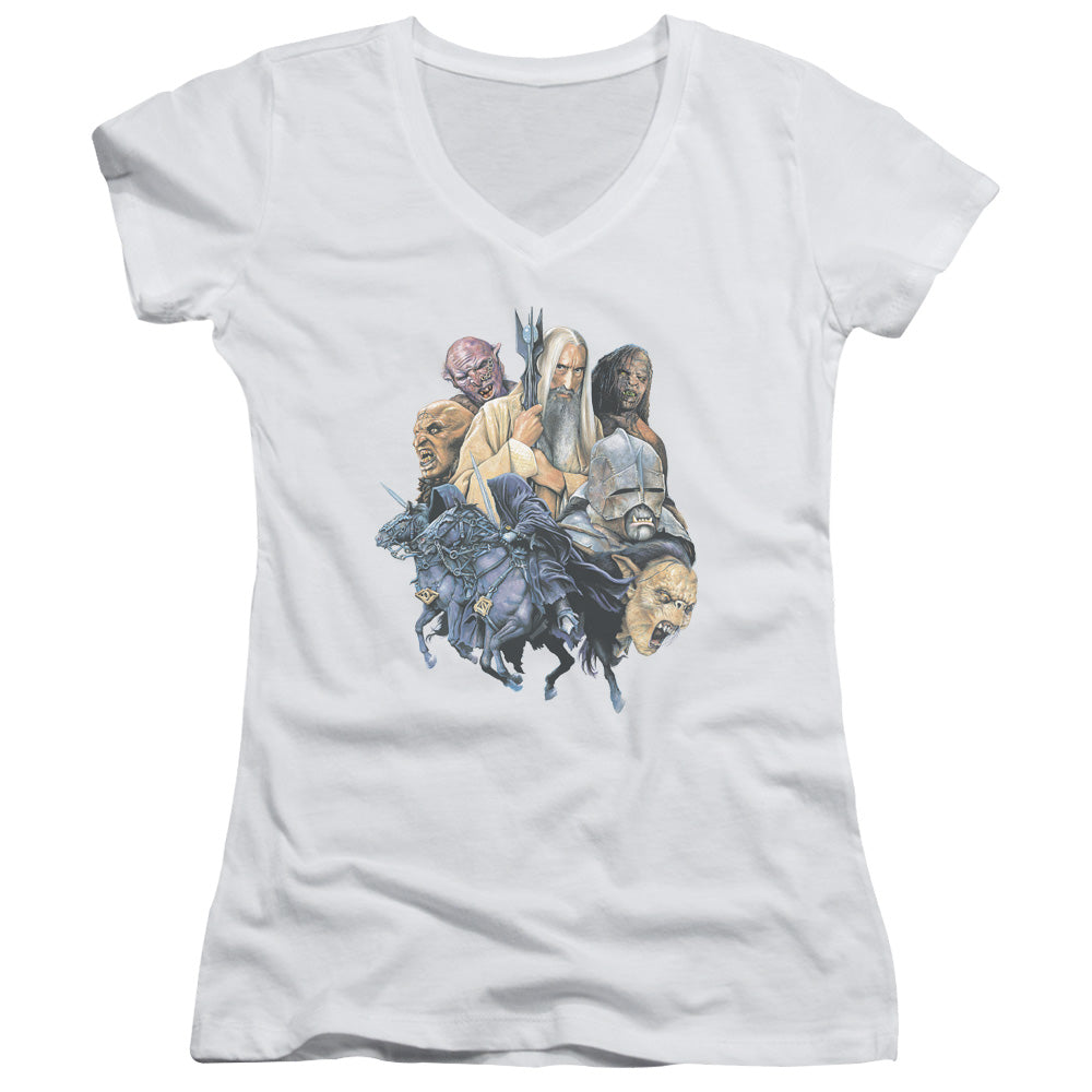 Lor - Collage Of Evil - Junior V-neck - White