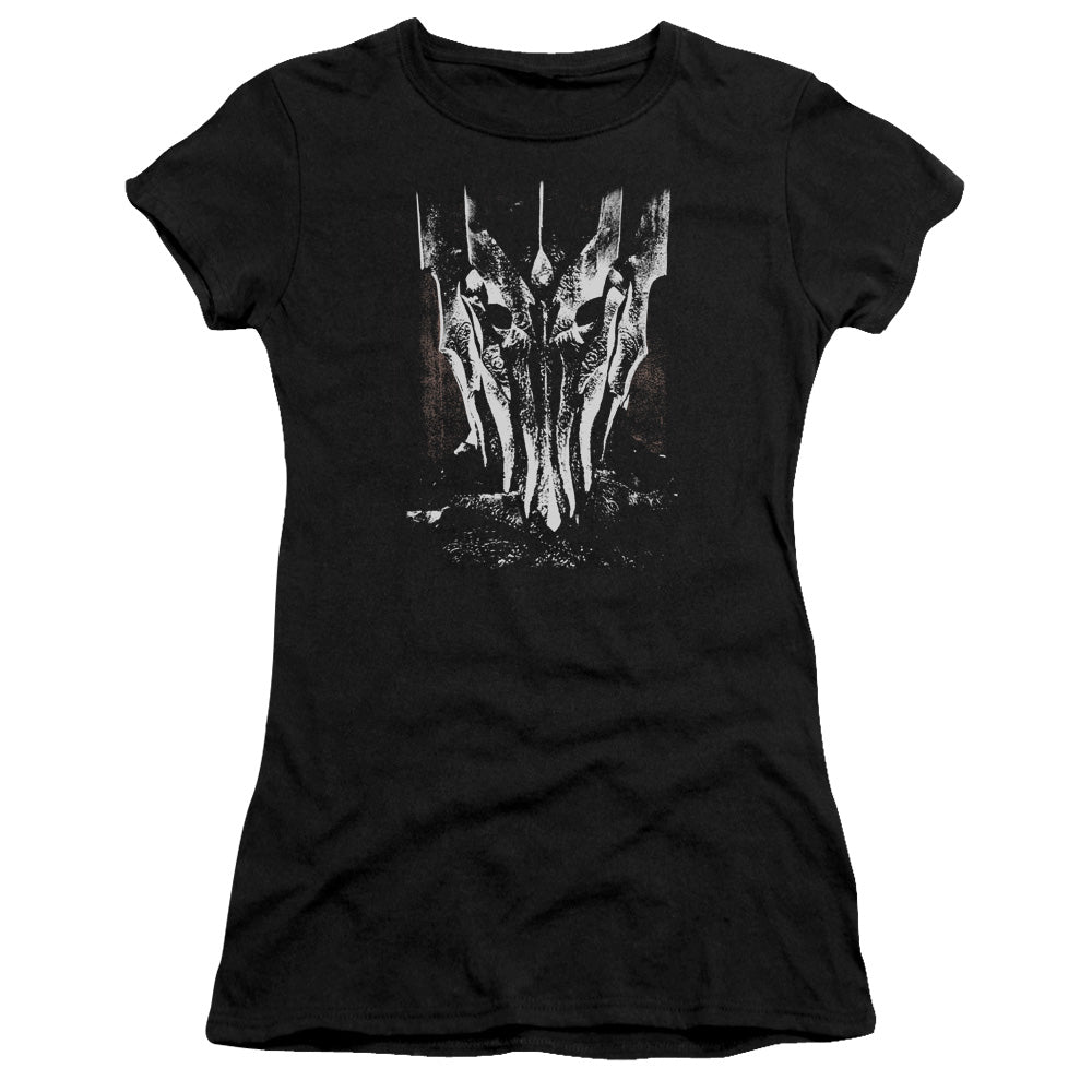 Lor - Big Sauron Head - Short Sleeve Junior Sheer - Black T-shirt