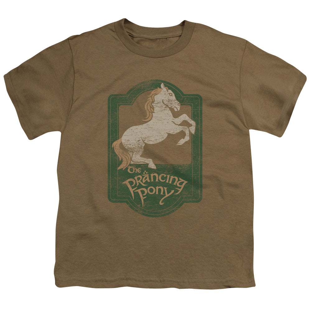 Lor - Prancing Pony Sign - Short Sleeve Youth 18/1 - Safari Green T-shirt