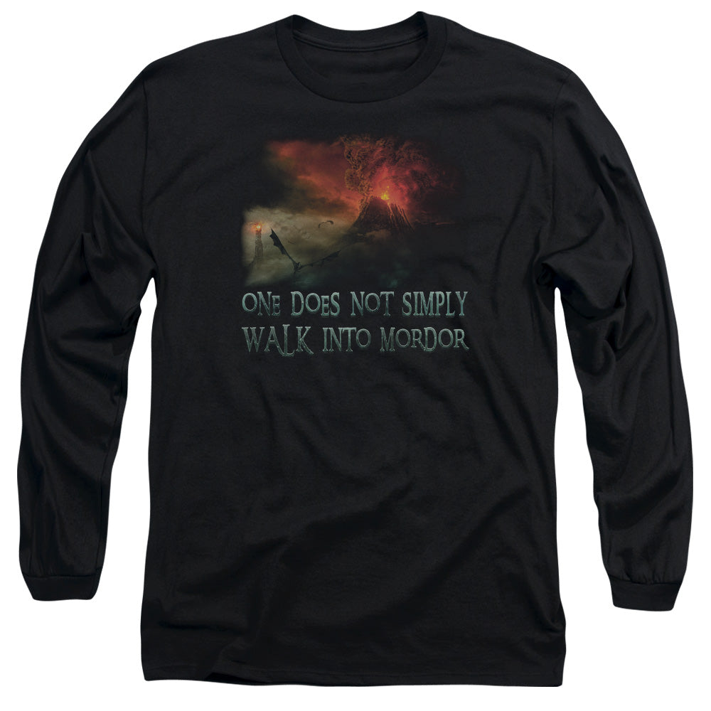 Lor - Walk In Mordor - Long Sleeve Adult 18/1 - Black T-shirt