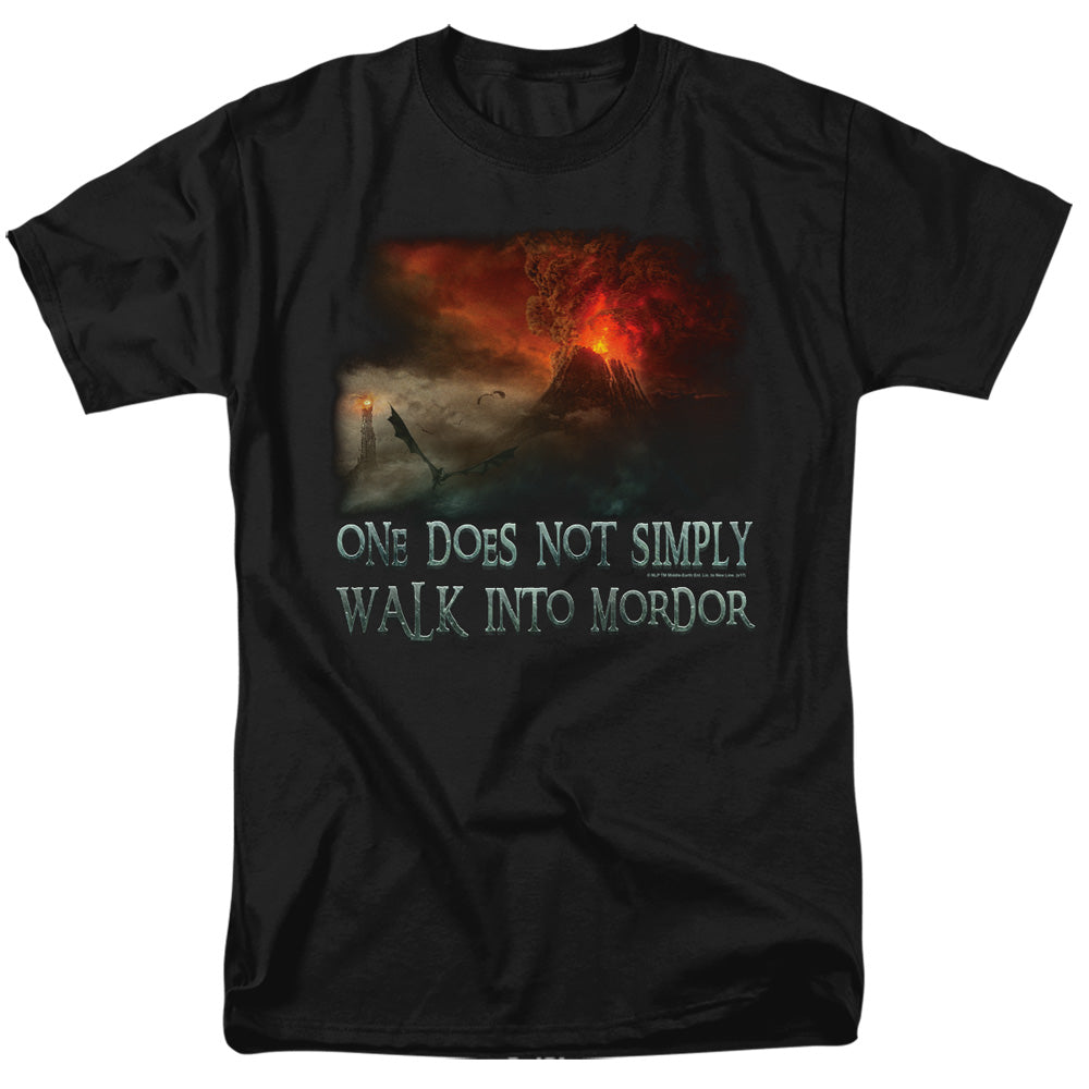 Lor - Walk In Mordor - Short Sleeve Adult 18/1 - Black T-shirt