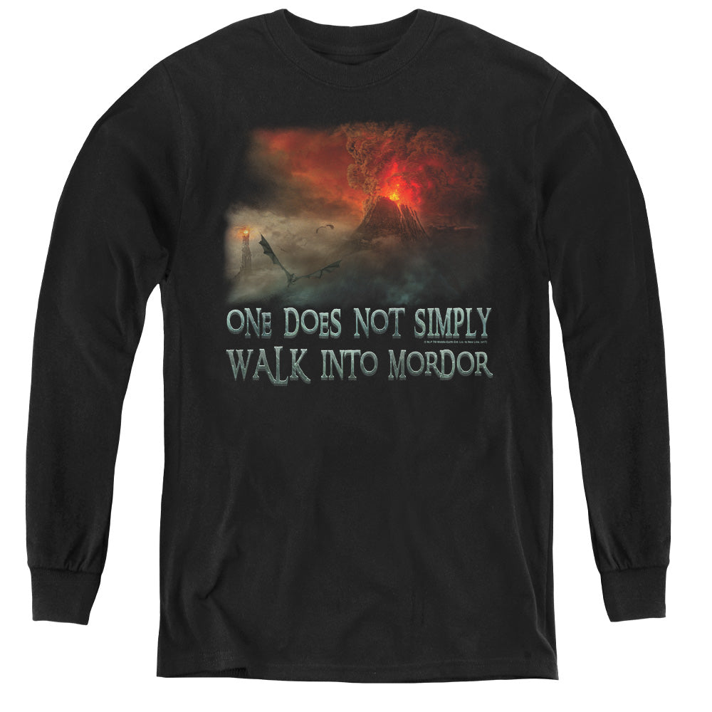Lor - Walk In Mordor - Youth Long Sleeve Tee - Black