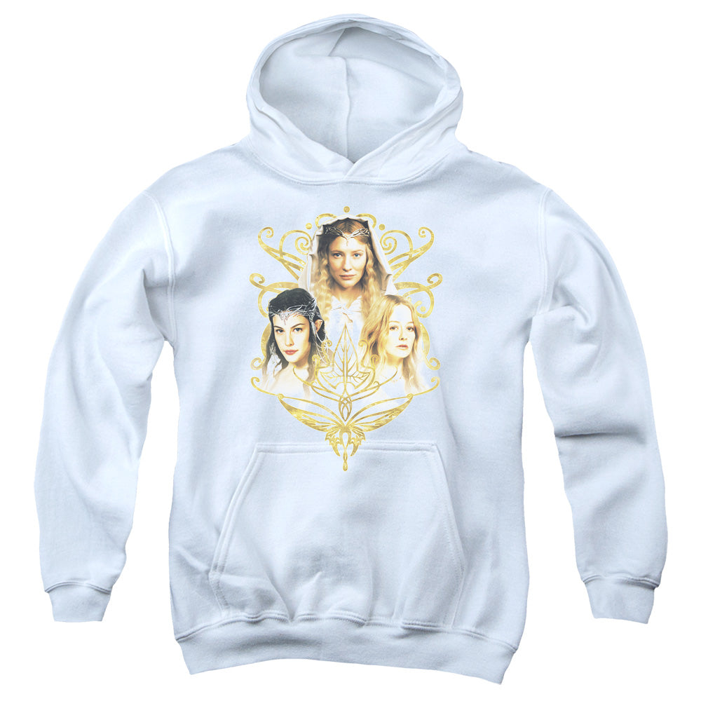 Lor - Women Of Middle Earth - Youth Pull-over Hoodie - White