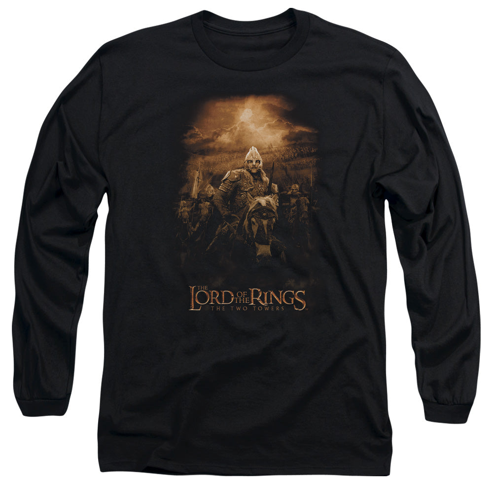Lor - Riders Of Rohan - Long Sleeve Adult 18/1 - Black T-shirt