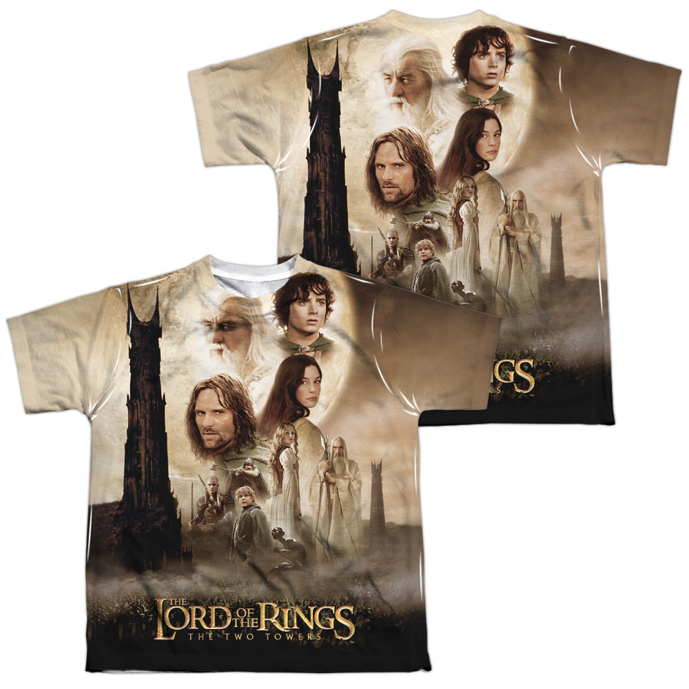 Lor - Towers Poster (Front/back Print) - Short Sleeve Youth Poly Crew - White T-shirt