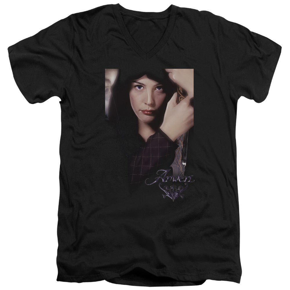 Lor - Arwen - Short Sleeve Adult V-neck - Black T-shirt