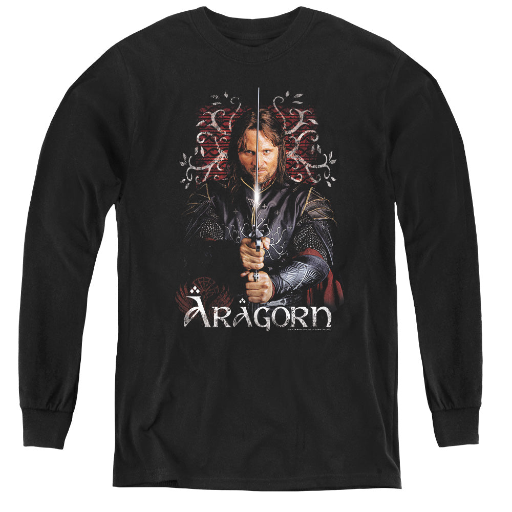 Lor - Aragorn - Youth Long Sleeve Tee - Black