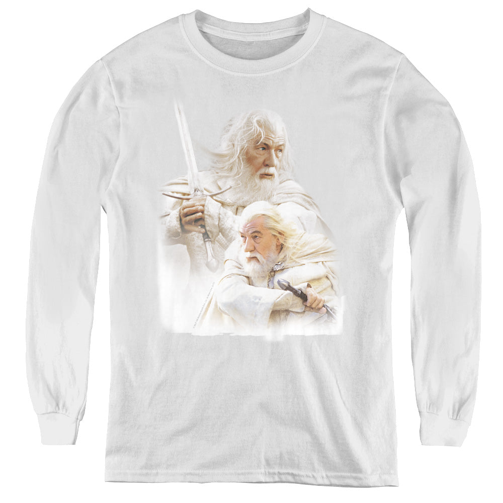 Lor - Gandalf The White - Youth Long Sleeve Tee - White