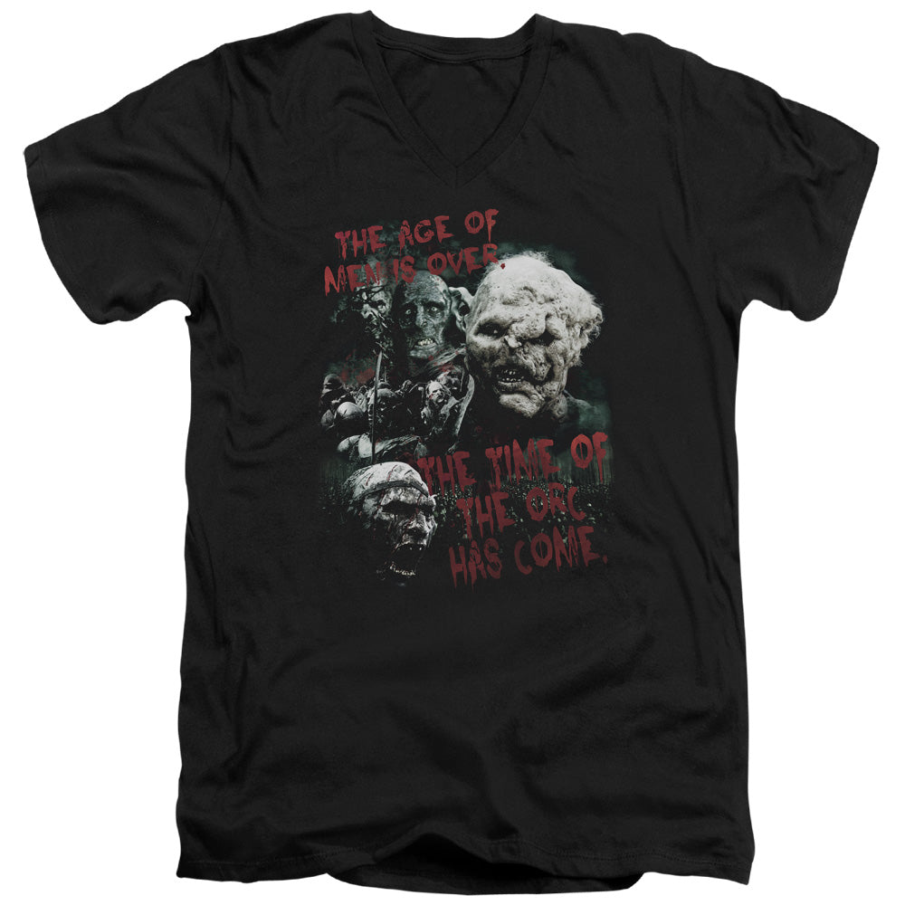 Lor - Time Of The Orc - Short Sleeve Adult V-neck - Black T-shirt