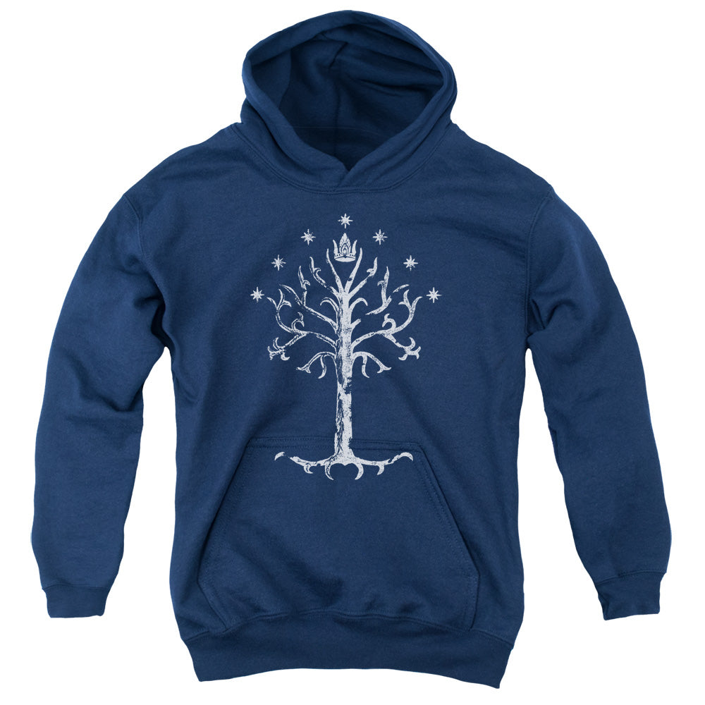 Lor - Tree Of Gondor - Youth Pull-over Hoodie - Navy