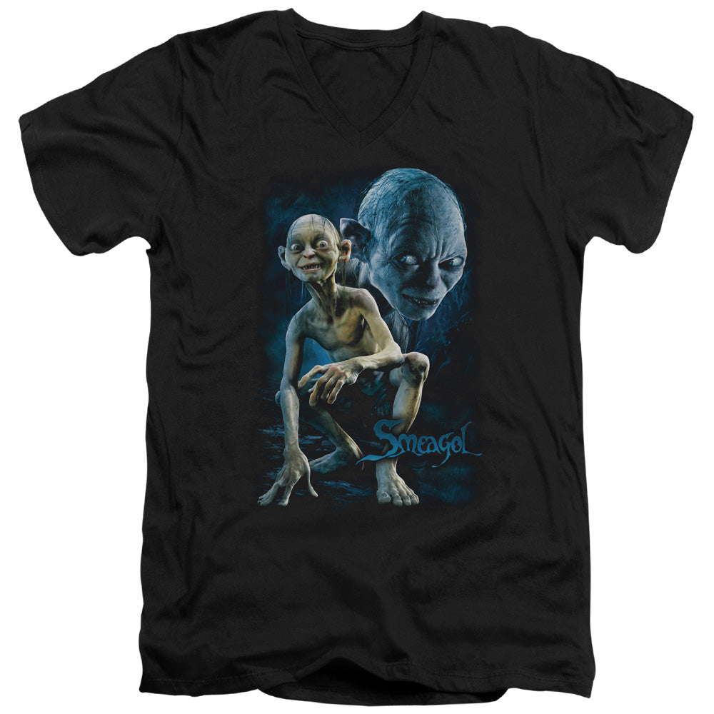 Lor - Smeagol - Short Sleeve Adult V-neck - Black T-shirt