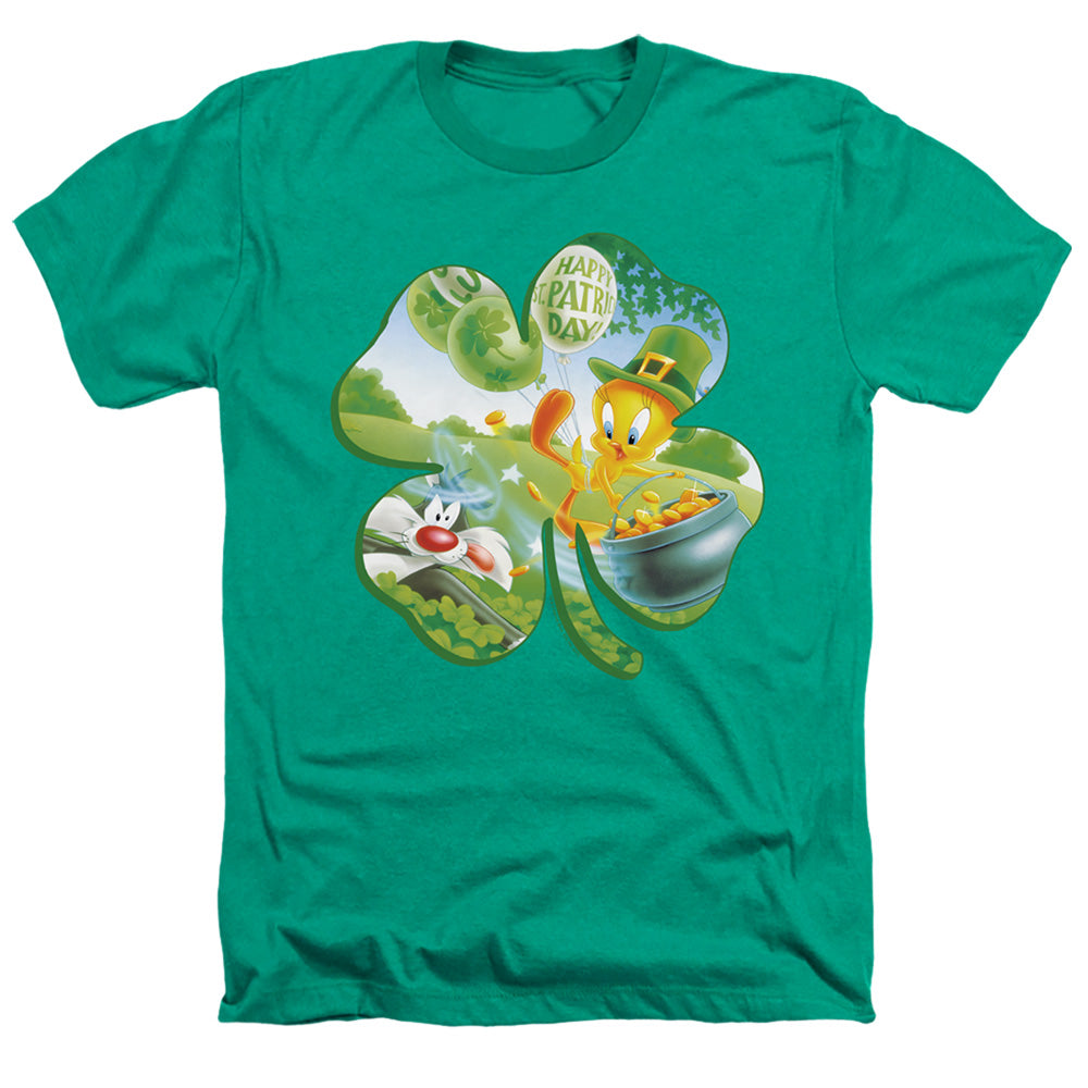 Looney Tunes - Tweety Shamrock - Adult Heather - Kelly Green