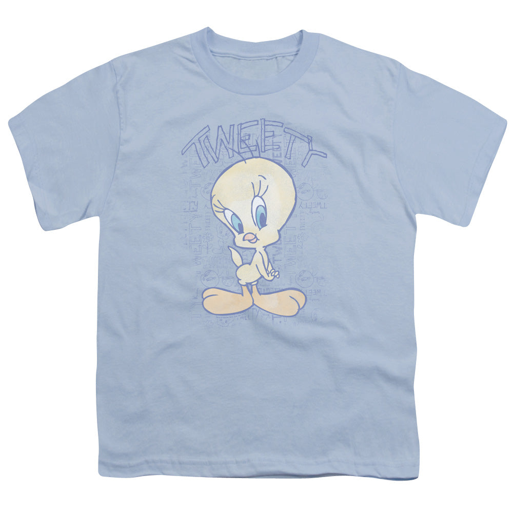 Looney Tunes - Tweety Fade - Short Sleeve Youth 18/1 - Light Blue T-shirt