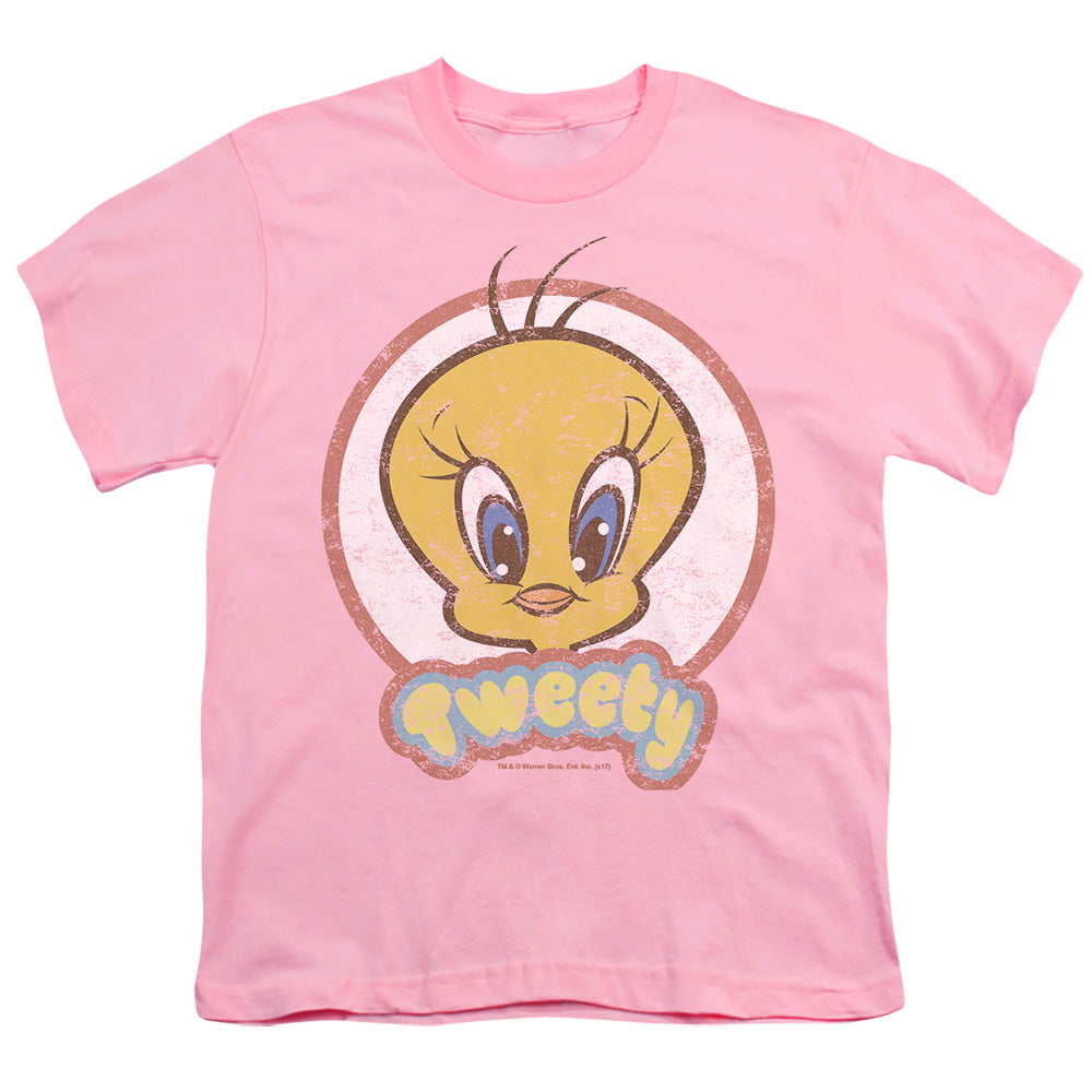 Looney Tunes - Retro Tweety - Short Sleeve Youth 18/1 - Pink T-shirt