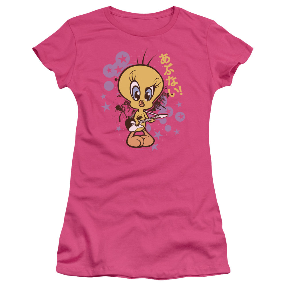 Looney Tuneshort Sleeveo Bad-s - S Junior Sheer - Hot Pink T-shirt