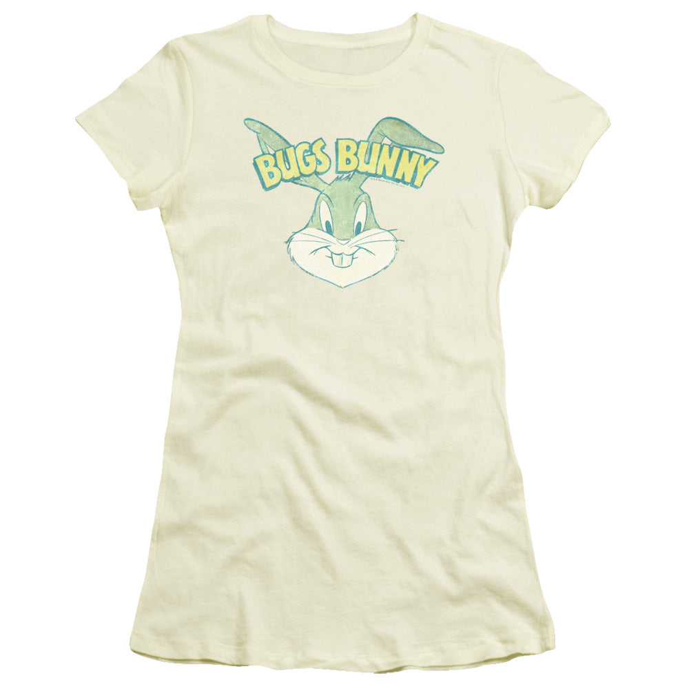 Looney Tunes - Bugs Head - Short Sleeve Junior Sheer - Cream T-shirt