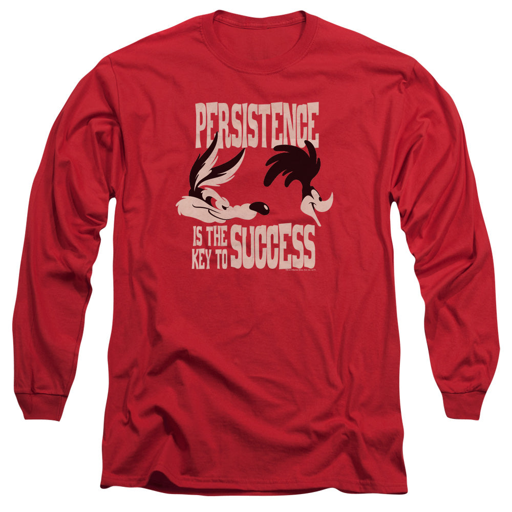 Looney Tunes - Persistence - Long Sleeve Adult 18/1 - Red T-shirt