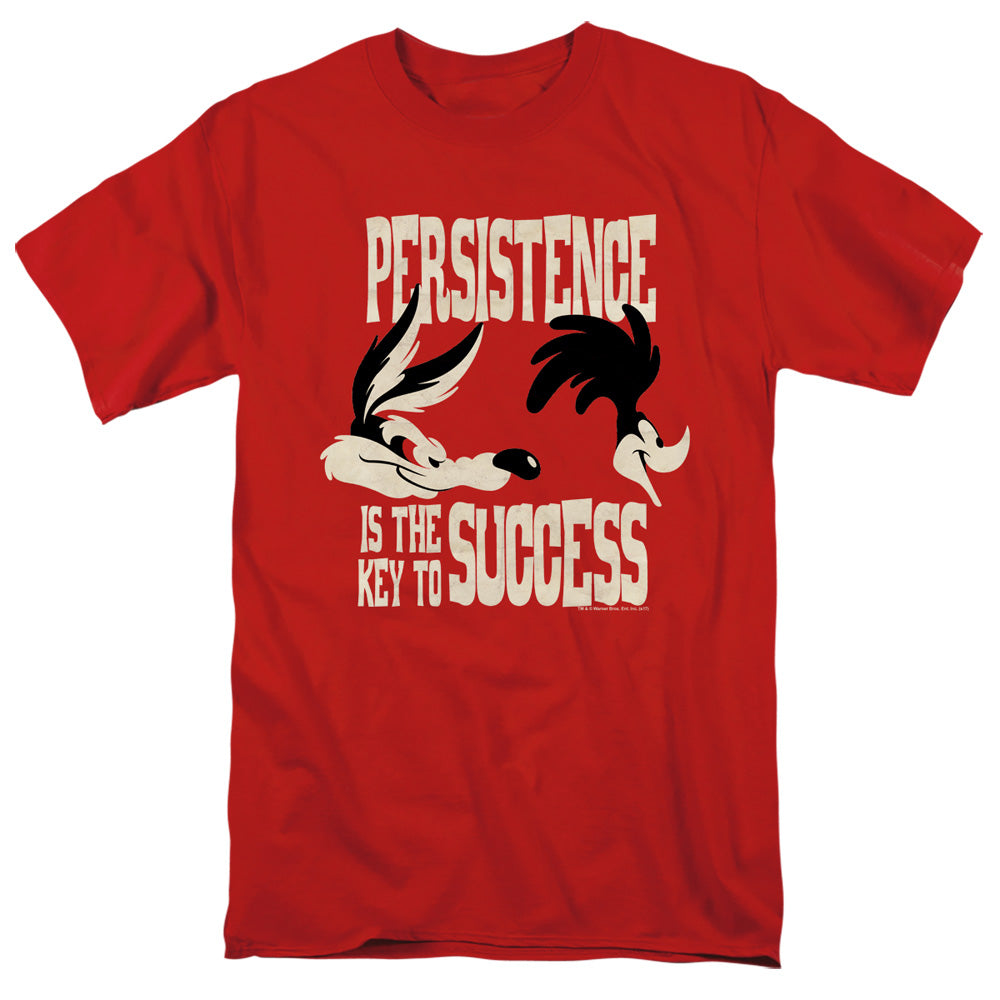 Looney Tunes - Persistence - Short Sleeve Adult 18/1 - Red T-shirt