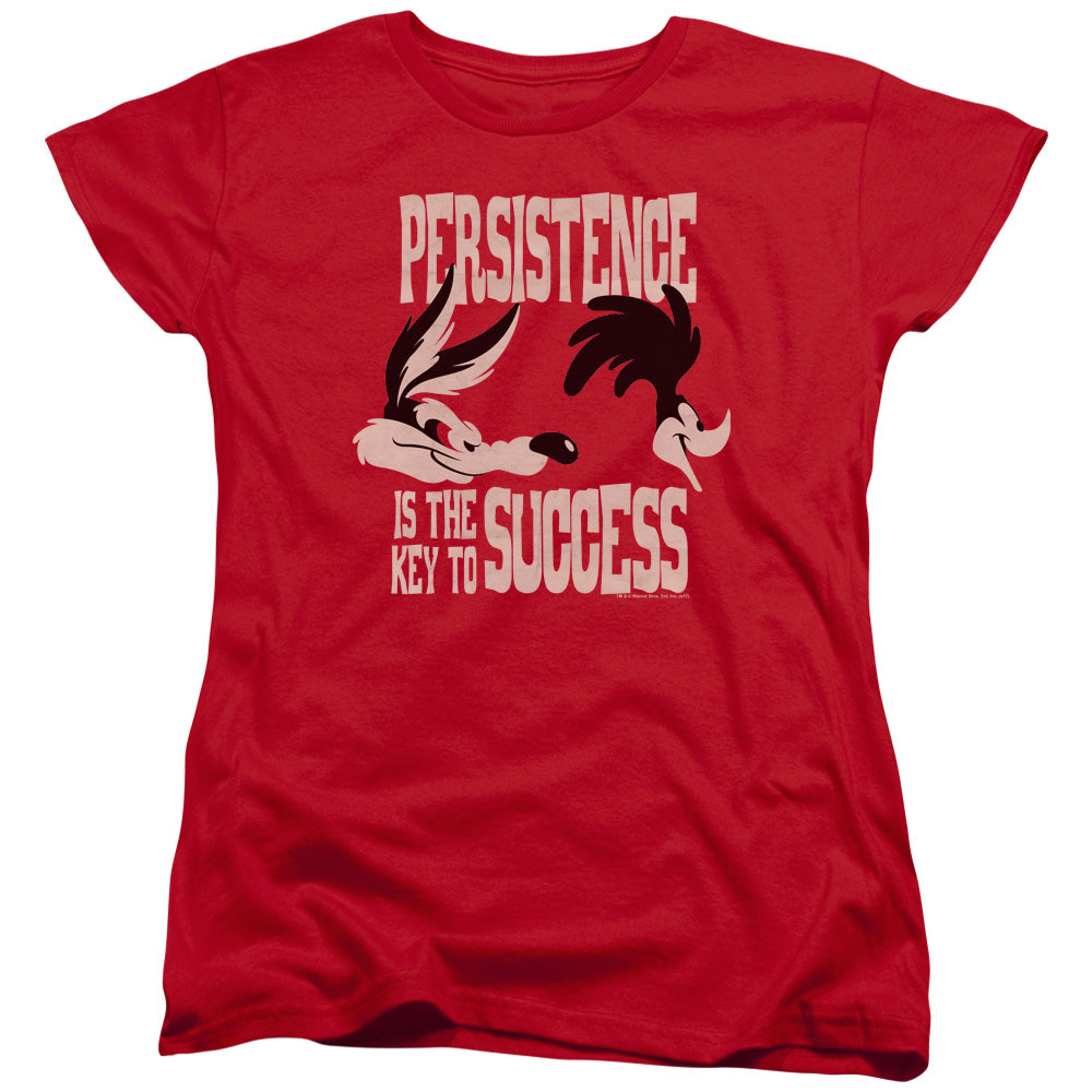 Looney Tunes - Persistence - Short Sleeve Womens Tee - Red T-shirt