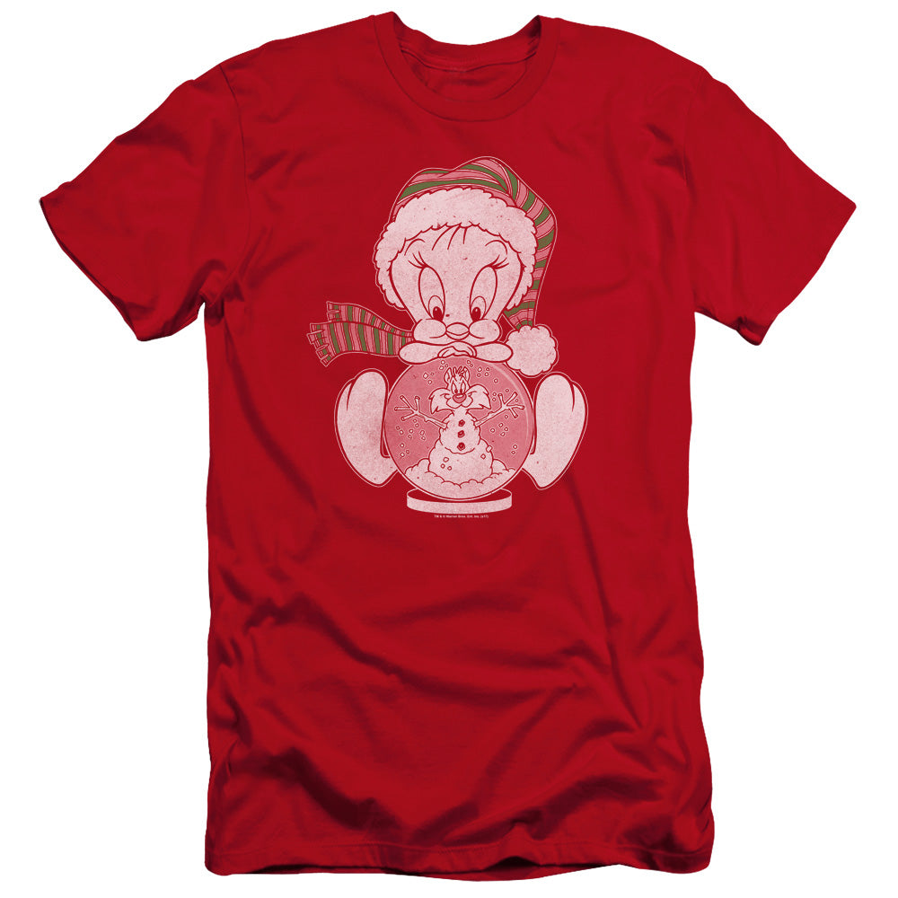 Looney Tunes - Tweey Globe-hbo Short Sleeve Adult 30/1 - Red T-shirt