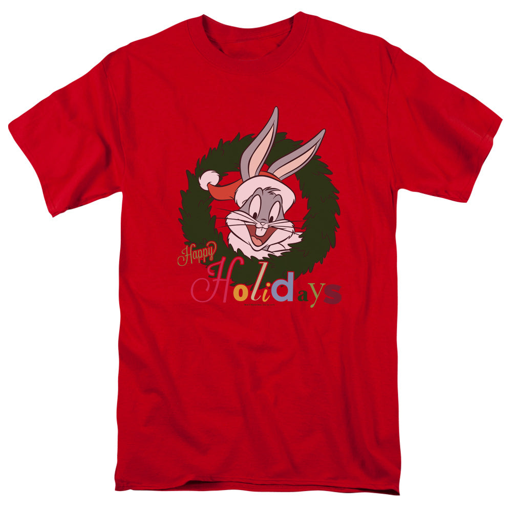 Looney Tunes - Holiday Bunny - Short Sleeve Adult 18/1 - Red T-shirt