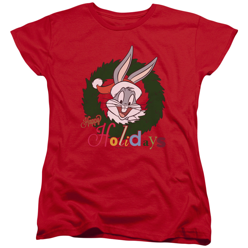 Looney Tunes - Holiday Bunny - Short Sleeve Womens Tee - Red T-shirt