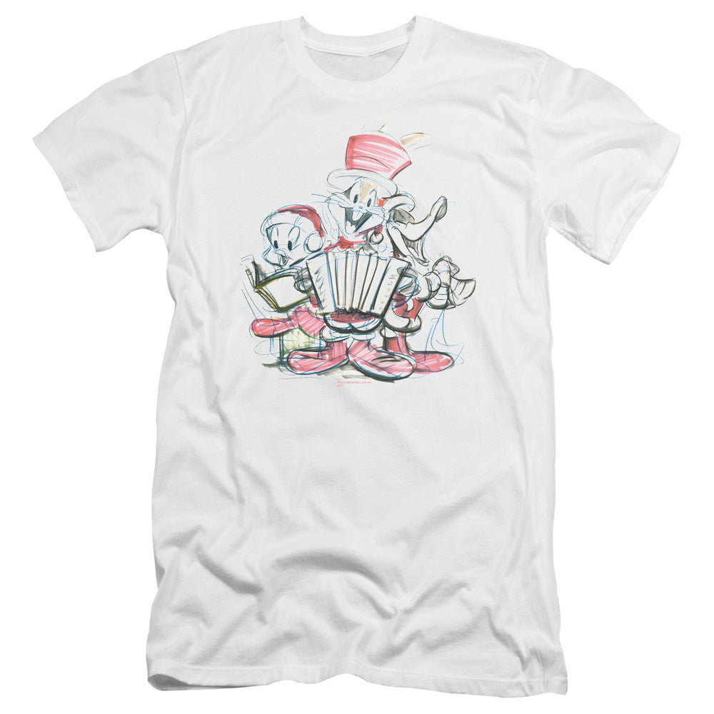 Looney Tunes - Holiday Sketch-hbo Short Sleeve Adult 30/1 - White T-shirt