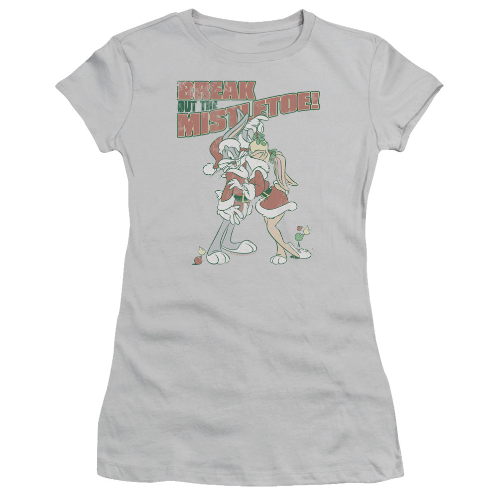 Looney Tunes - Mistletoe - Short Sleeve Junior Sheer - Silver T-shirt