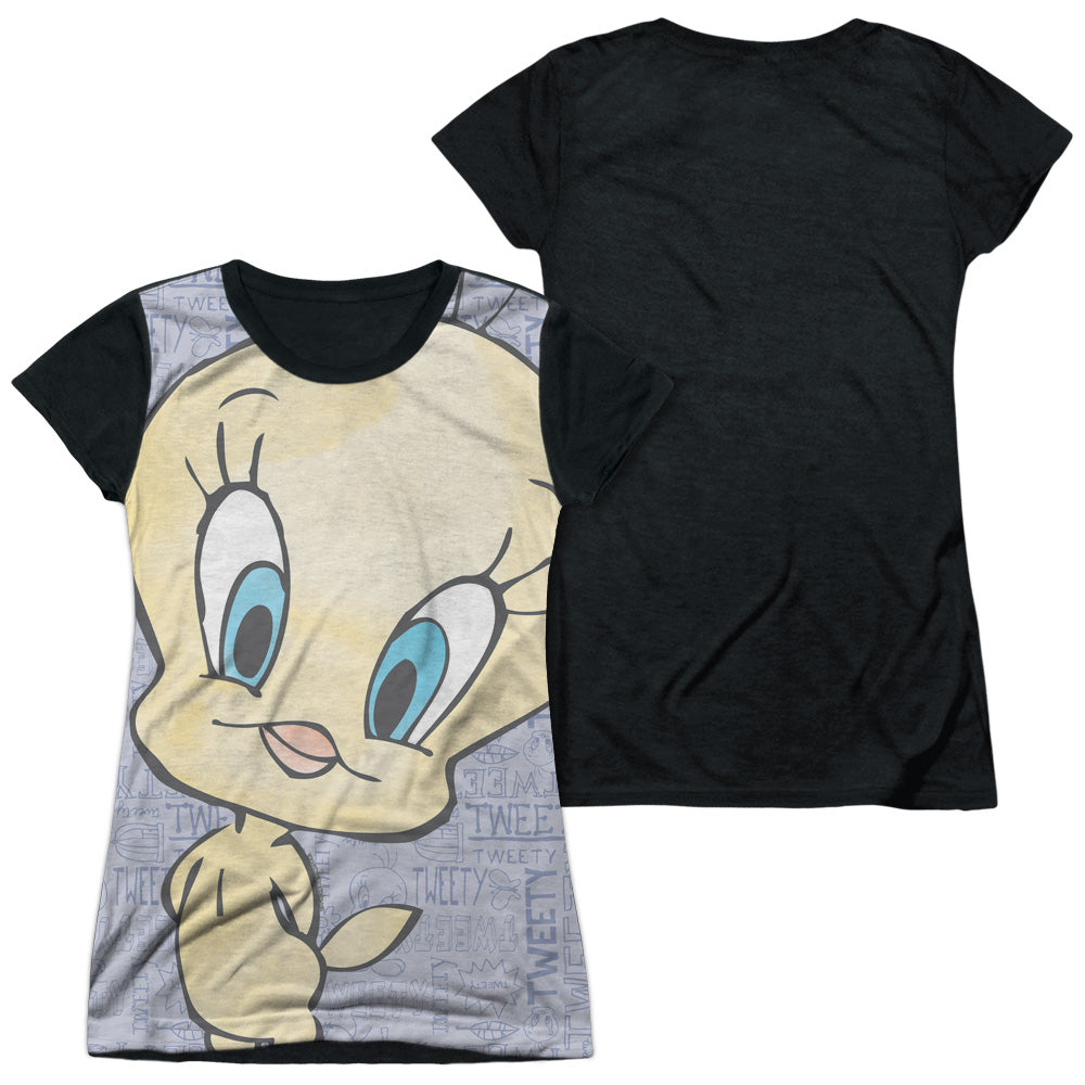 Looney Tunes - Tweety Girl - Short Sleeve Junior Poly Black Back - White T-shirt