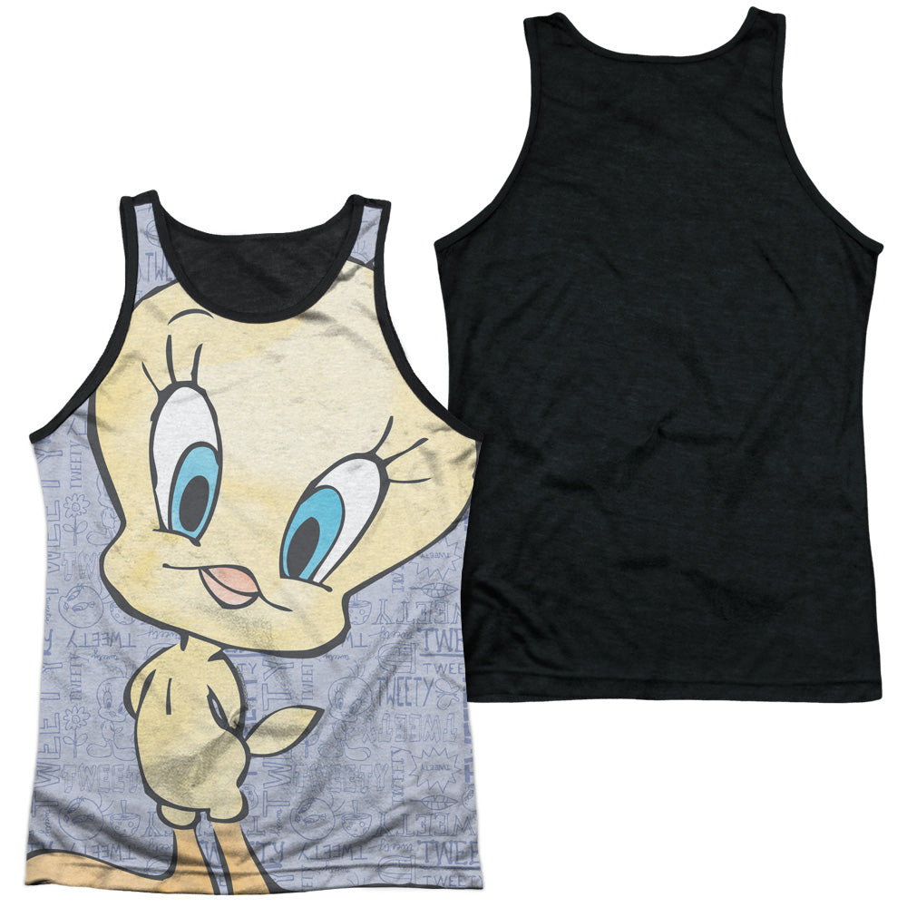 Looney Tunes - Tweety Girl - Adult Poly Tank Top Black Back - White
