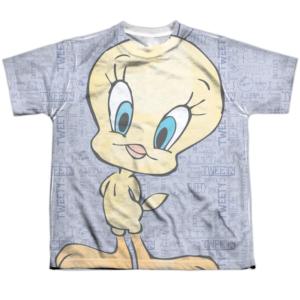 Looney Tunes - Tweety Girl - Short Sleeve Youth Poly Crew - White T-shirt