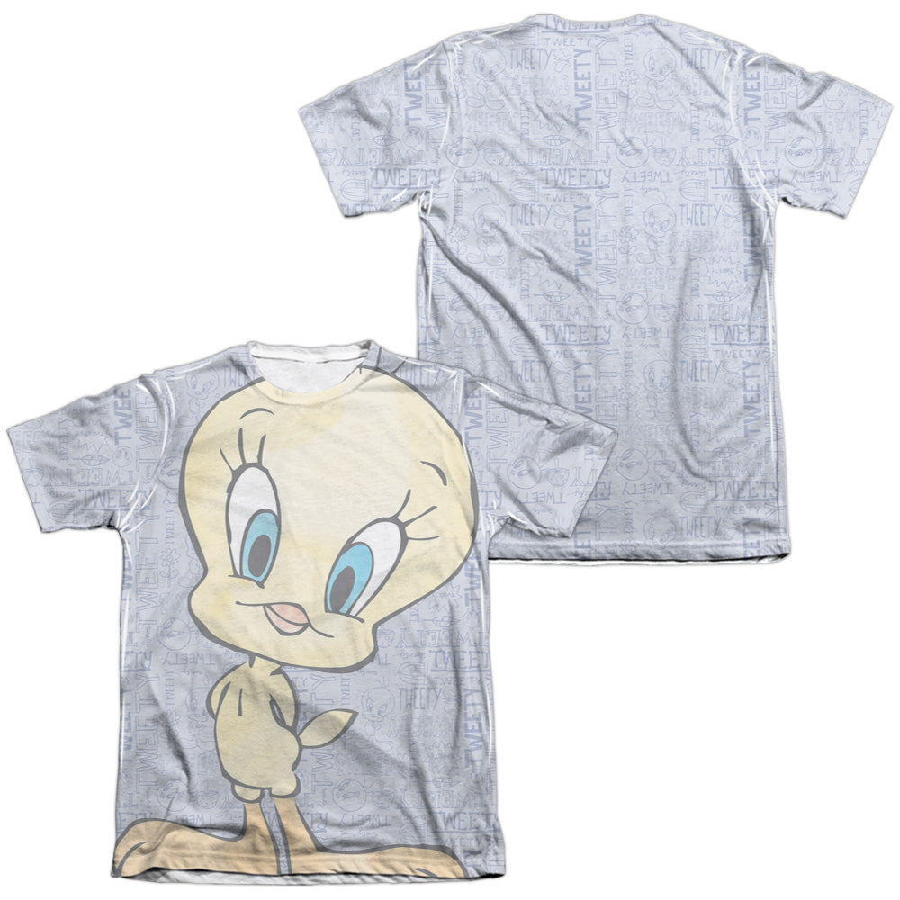 Looney Tunes - Tweety Girl (Front/back Print) - Adult Poly/cotton Short Sleeve Tee - White T-shirt