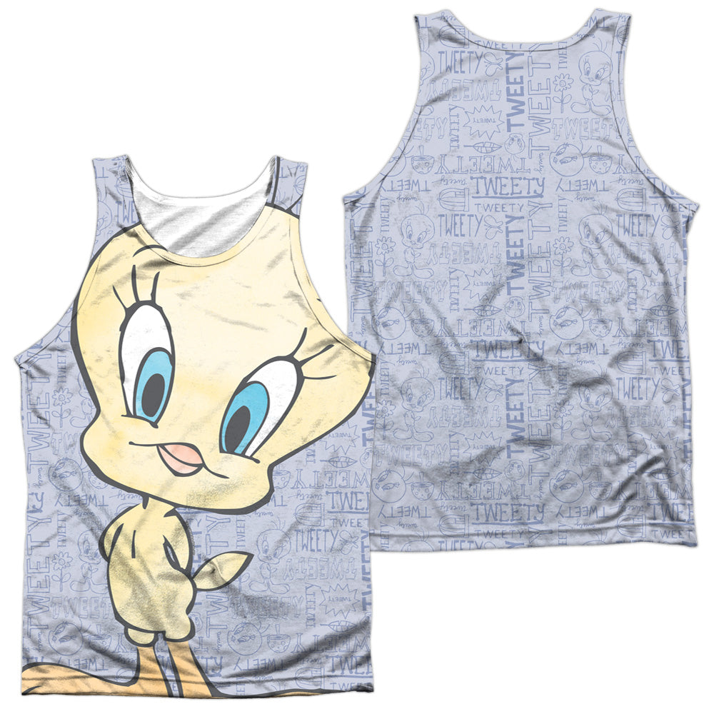 Looney Tunes - Tweety Girl (Front/back Print) - Adult Poly Tank Top - White