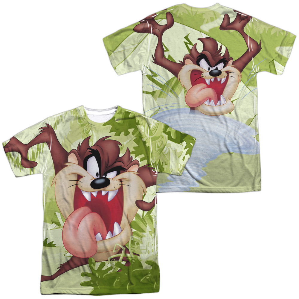 Looney Tunes - Taz (Front/back Print) - Short Sleeve Adult Poly Crew - White T-shirt