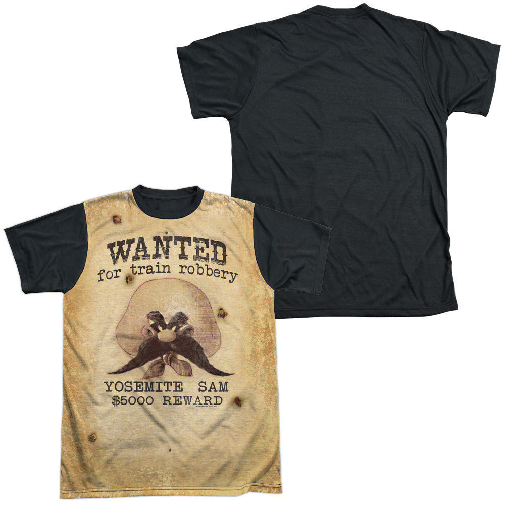 Looney Tunes - Wanted - Short Sleeve Adult White Front Black Back - White T-shirt