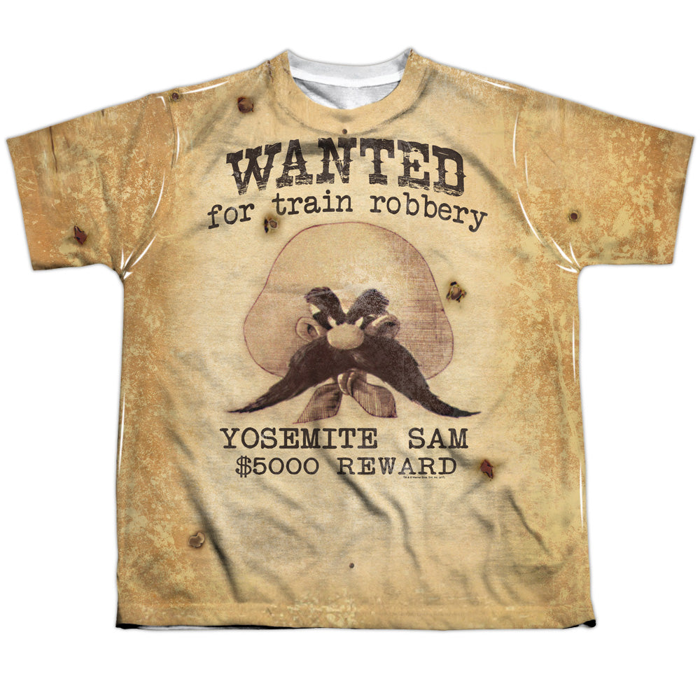 Looney Tunes - Wanted - Short Sleeve Youth Poly Crew - White T-shirt