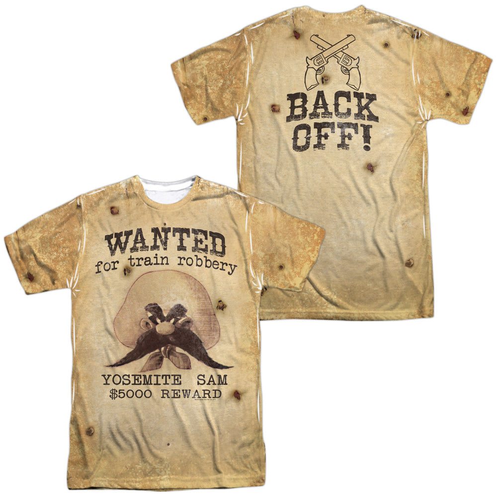 Looney Tunes - Wanted (Front/back Print) - Short Sleeve Adult Poly Crew - White T-shirt