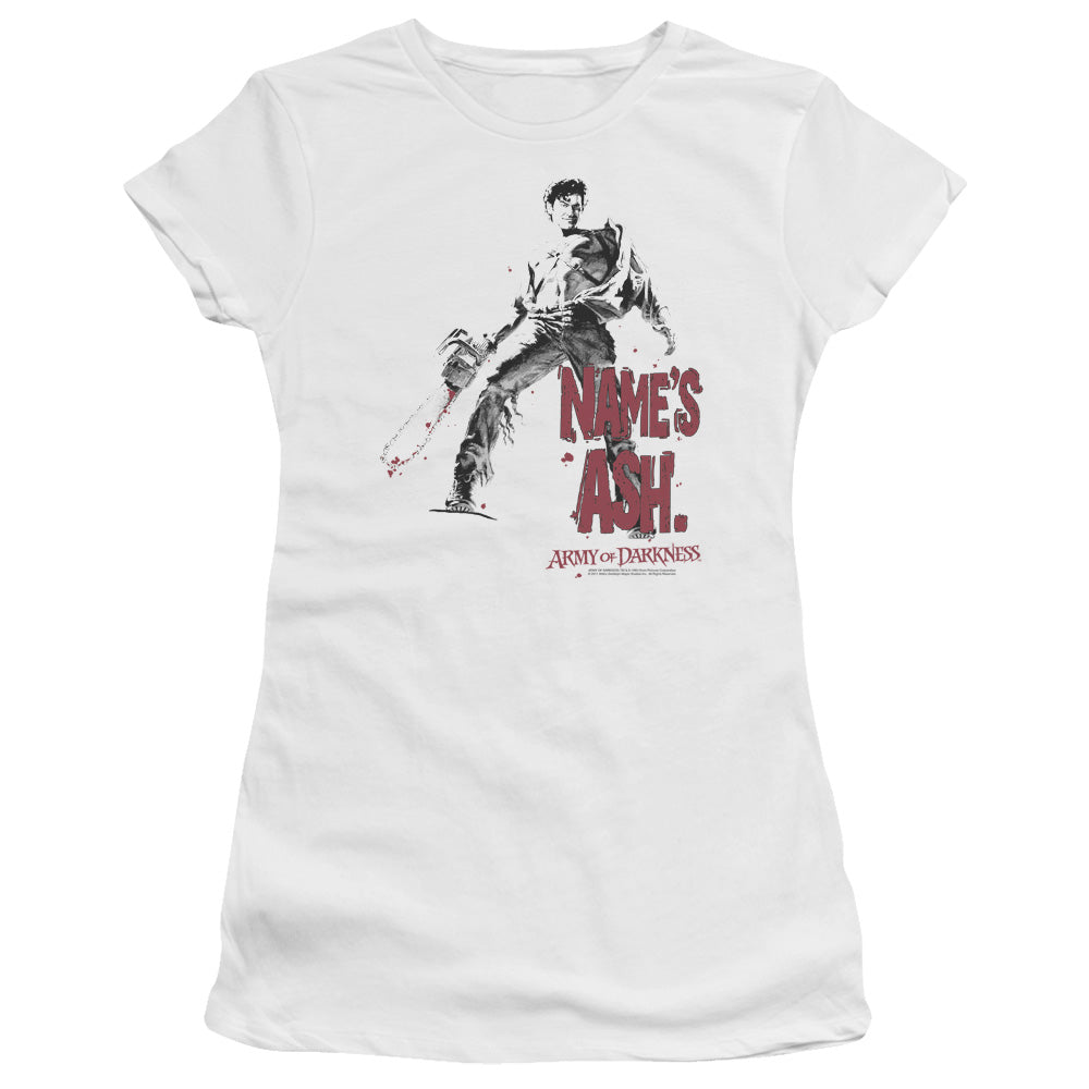 Army Of Darkness - Names Ash - Short Sleeve Junior Sheer - White T-shirt