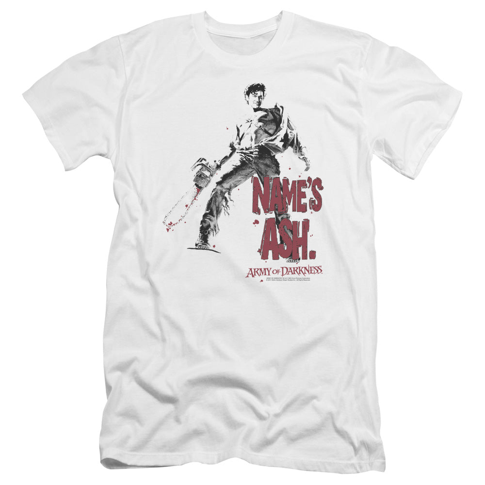 Army Of Darkness - Names Ash-premuim Canvas Adult Slim Fit 30/1 - White