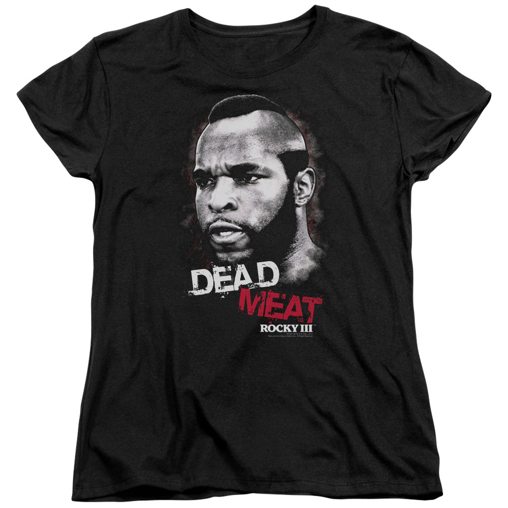 Rocky Iii - Dead Meat - Short Sleeve Womens Tee - Black T-shirt