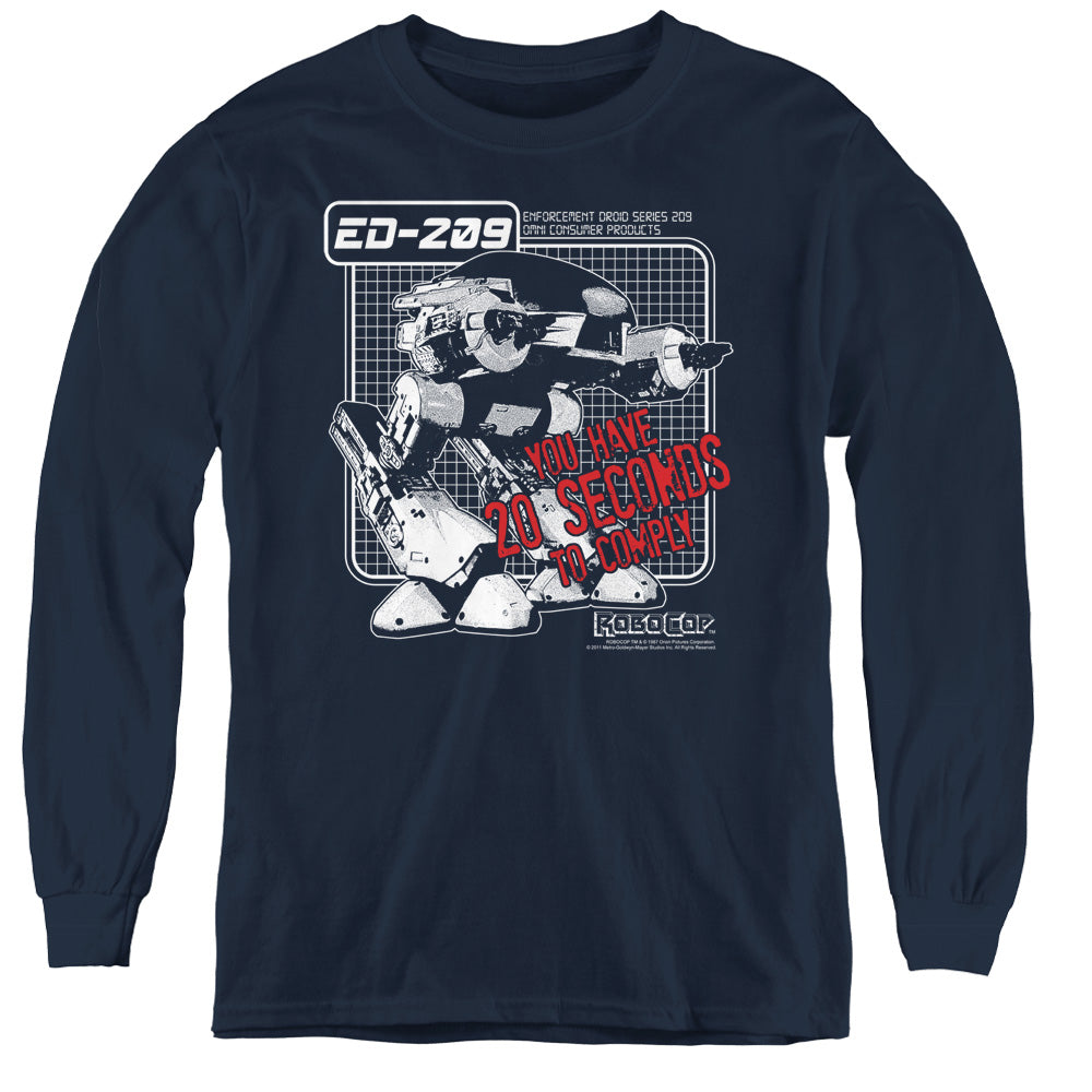 Robocop - Ed 209 - Youth Long Sleeve Tee - Navy